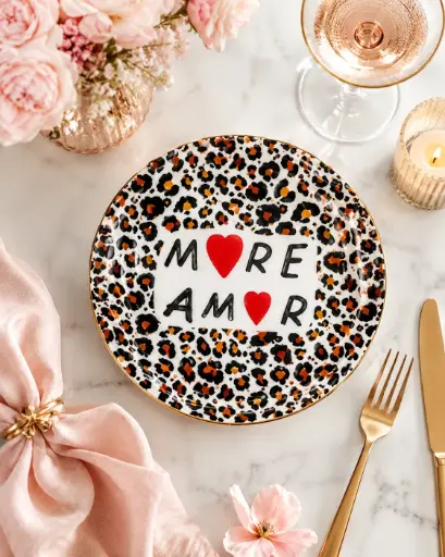 MORE AMOR ASSIETTE LÉOPARD  - ASSIETTES