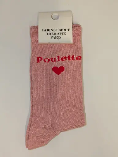 POULETTE ROSE GLITTER  - CHAUSSETTES GLITTER ENFANTS