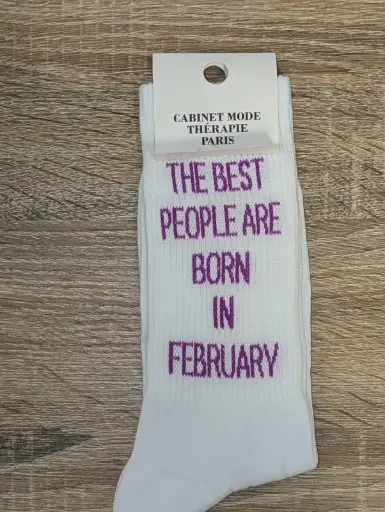 THE BEST PEOPLE BORN FEBRUARY  - CHAUSSETTES ADULTES