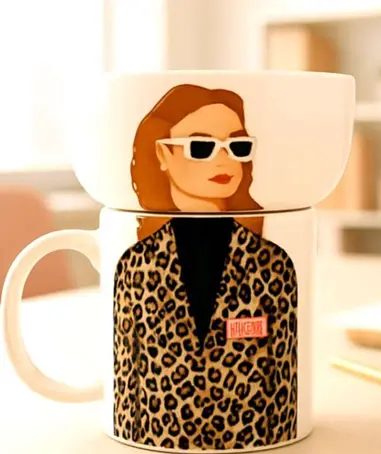 VESTE LEOPARD  - ENSEMBLE MUG & TASSE