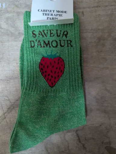 SAVEUR D'AMOUR VERT - CHAUSSETTES GLITTER ADULTE