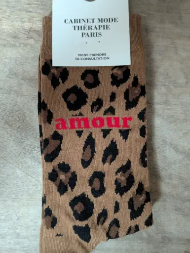 LEOPARD AMOUR BRUN - CHAUSSETTES ADULTES