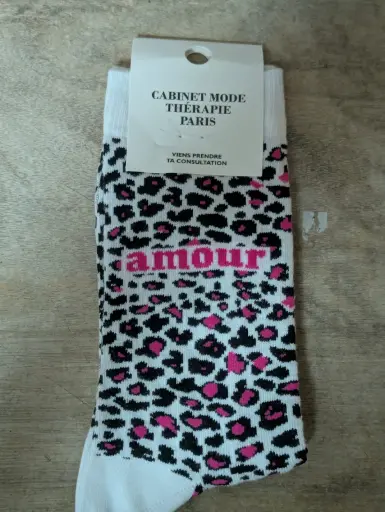 LEOPARD AMOUR ROSE - CHAUSSETTES ADULTES