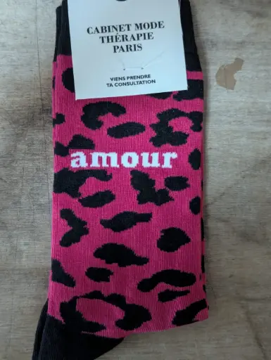 LEOPARD AMOUR FUCHSIA ROSE - CHAUSSETTES ADULTES
