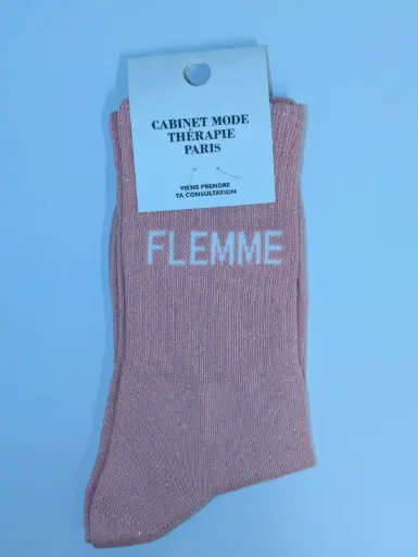 FLEMME ROSE - CHAUSSETTES GLITTER ADULTES 