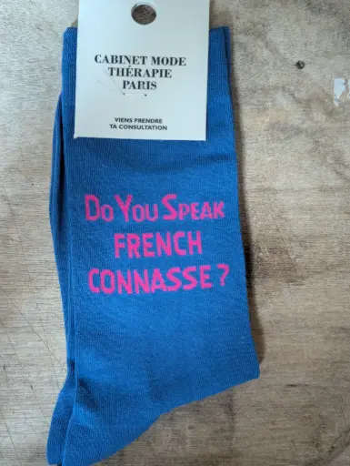 DO YOU SPEAK FRENCH CONNASSE BLEU - CHAUSSETTES ADULTES 