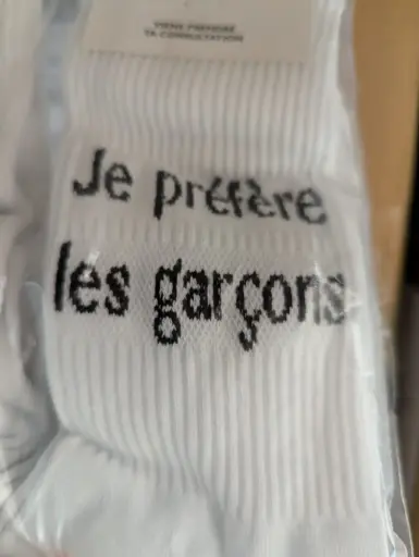JE PREFERE LES GARCONS BLANC - CHAUSSETTES ADULTES 