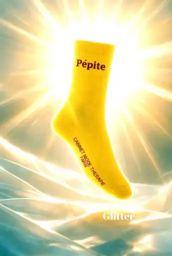 PEPITE JAUNE - CHAUSSETTES GLITTER ADULTES