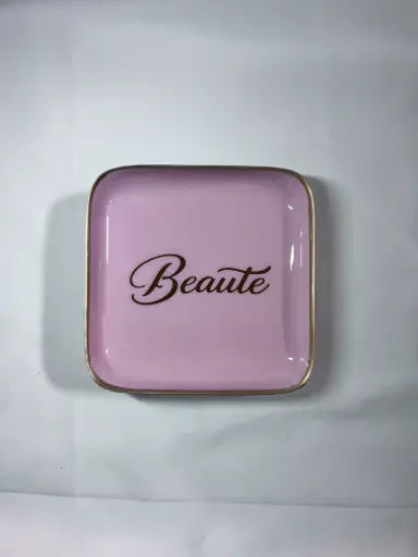 BEAUTE ROSE DORE - PETITS PLATEAUX  CARRE 12.5 X12.5   