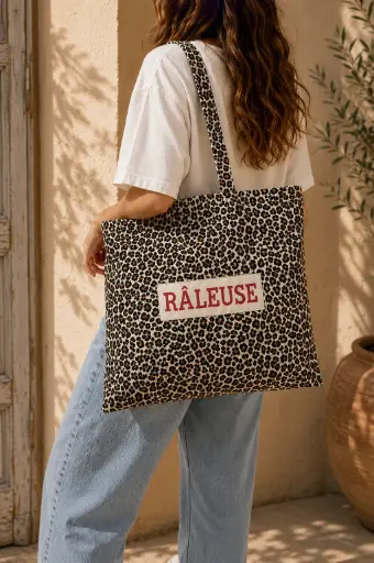 CABAS RALEUSE LEOPARD  - CABAS 45X15X45