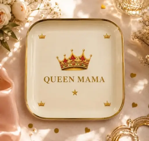 QUEEN MAMA COURONNE - PETITS PLATEAUX  CARRE 12.5 X12.5 
